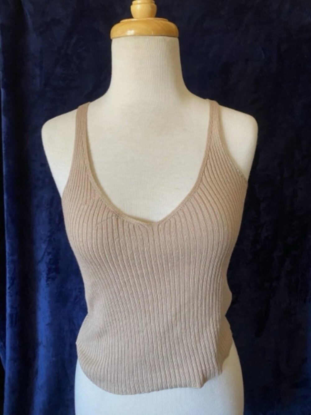 Dreams By Debut Knit Beige V Neck